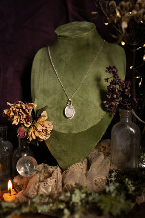OOAK Moonstone & Snowdrop pendant