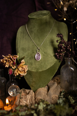 OOAK Amethyst & Bluebell pendant