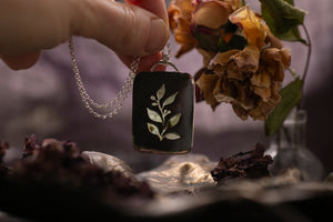 OOAK Prehnite pendant with leaf design