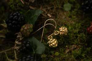 Gold Vermeil Blackberry earrings ~ for Healing,  Protection & Resilience