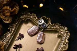Pearl and Iolite star earrings