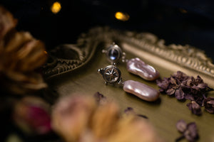 Pearl and Iolite star earrings