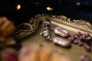 Pearl and Iolite star earrings