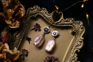 Pearl and Iolite star earrings