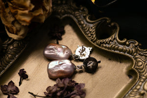 Pearl and Iolite star earrings