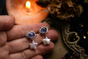Starry night Iolite and Pearl earrings