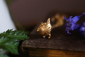 Miniature Wren pendant - Gold Vermeil finish