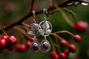 Garnet Blackberry drop earrings ~ for Healing,  Protection & Resilience