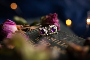 Sterling silver Amethyst stud earrings