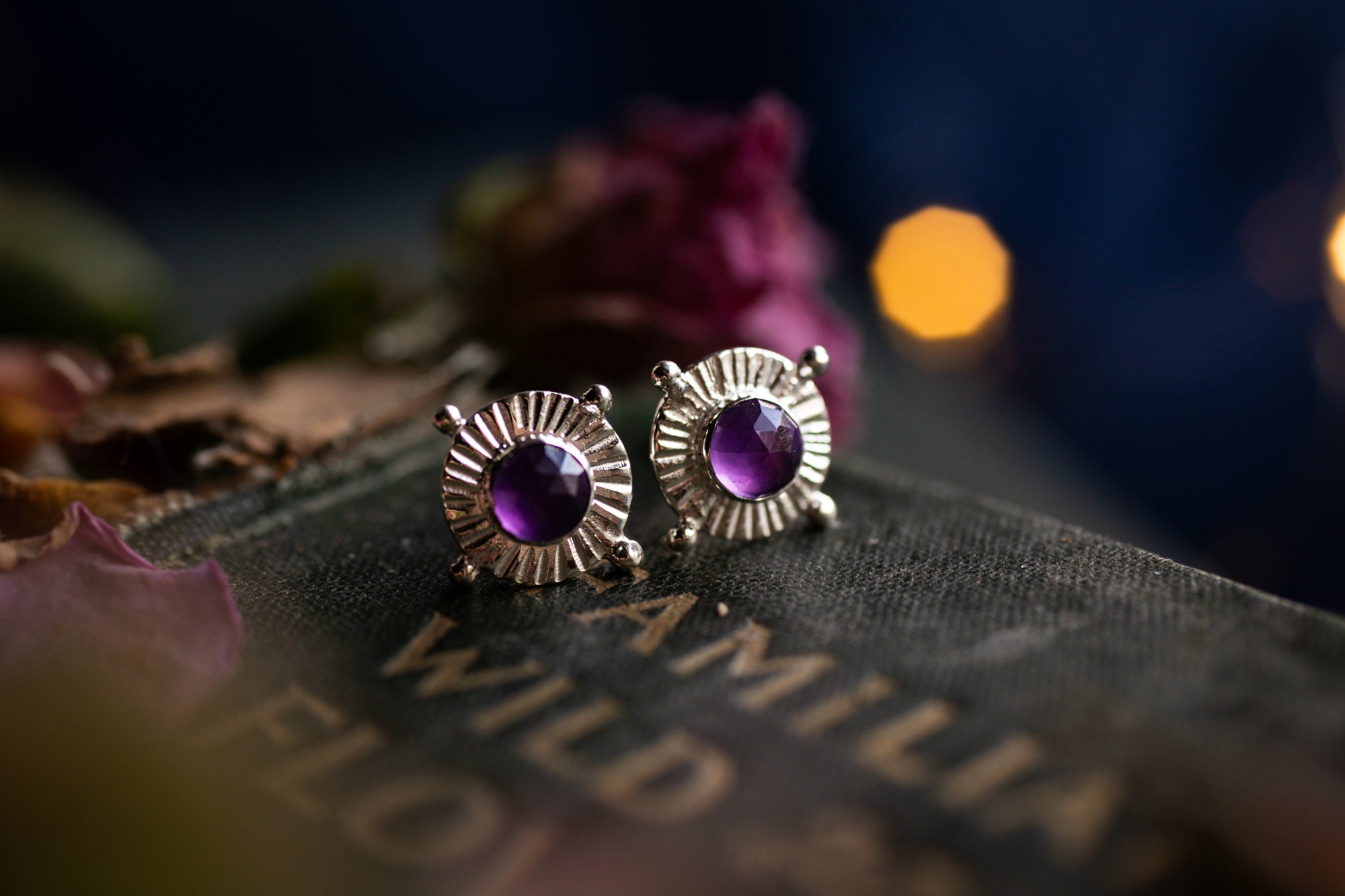 Sterling silver Amethyst stud earrings