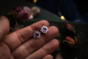 Sterling silver Amethyst stud earrings