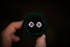 Sterling silver Amethyst stud earrings