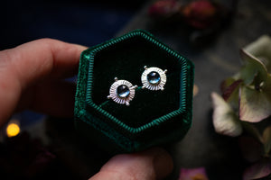 Blue London Topaz celestial inspired stud earrings