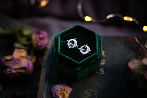 Blue London Topaz celestial inspired stud earrings