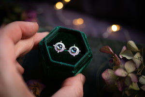 Blue London Topaz celestial inspired stud earrings