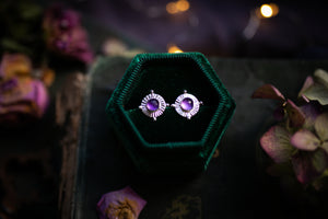 Sterling silver Amethyst stud earrings