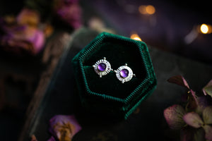 Sterling silver Amethyst stud earrings