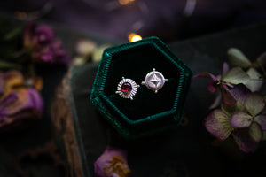 Rhodolite garnet and north star stud earrings