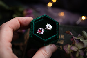 Rhodolite garnet and north star stud earrings