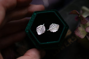 Birch leaf stud earrings ~ Growth & Transformation