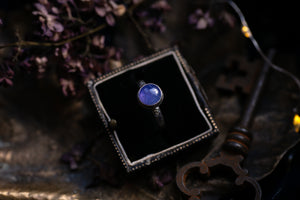 Tanzanite ring with ornate band