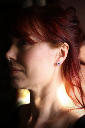 Rhodolite garnet and north star stud earrings