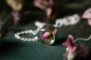 Tiny Sterling silver rosebud locket