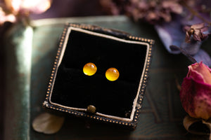 Sunny yellow real Buttercup stud earrings