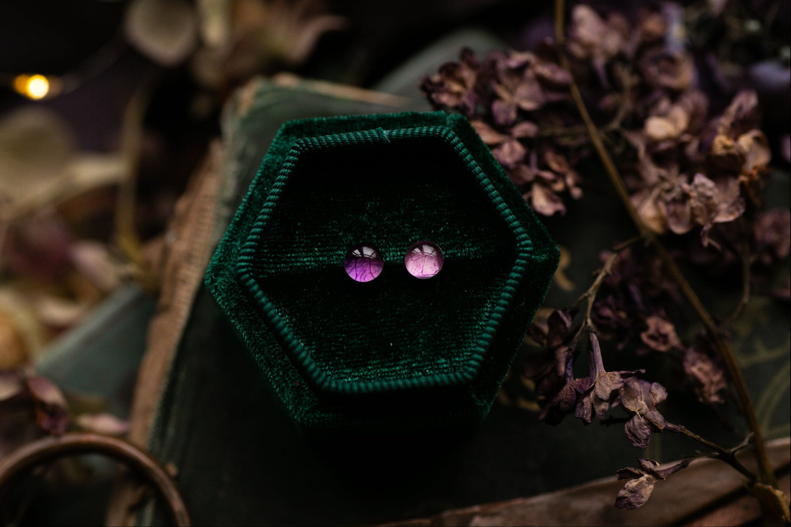 Deep purple Hydrangea petal studs