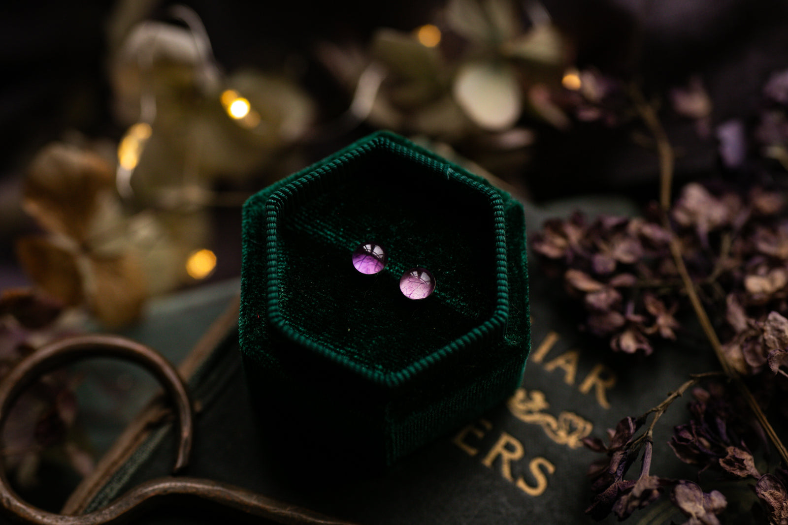 Deep purple Hydrangea petal studs