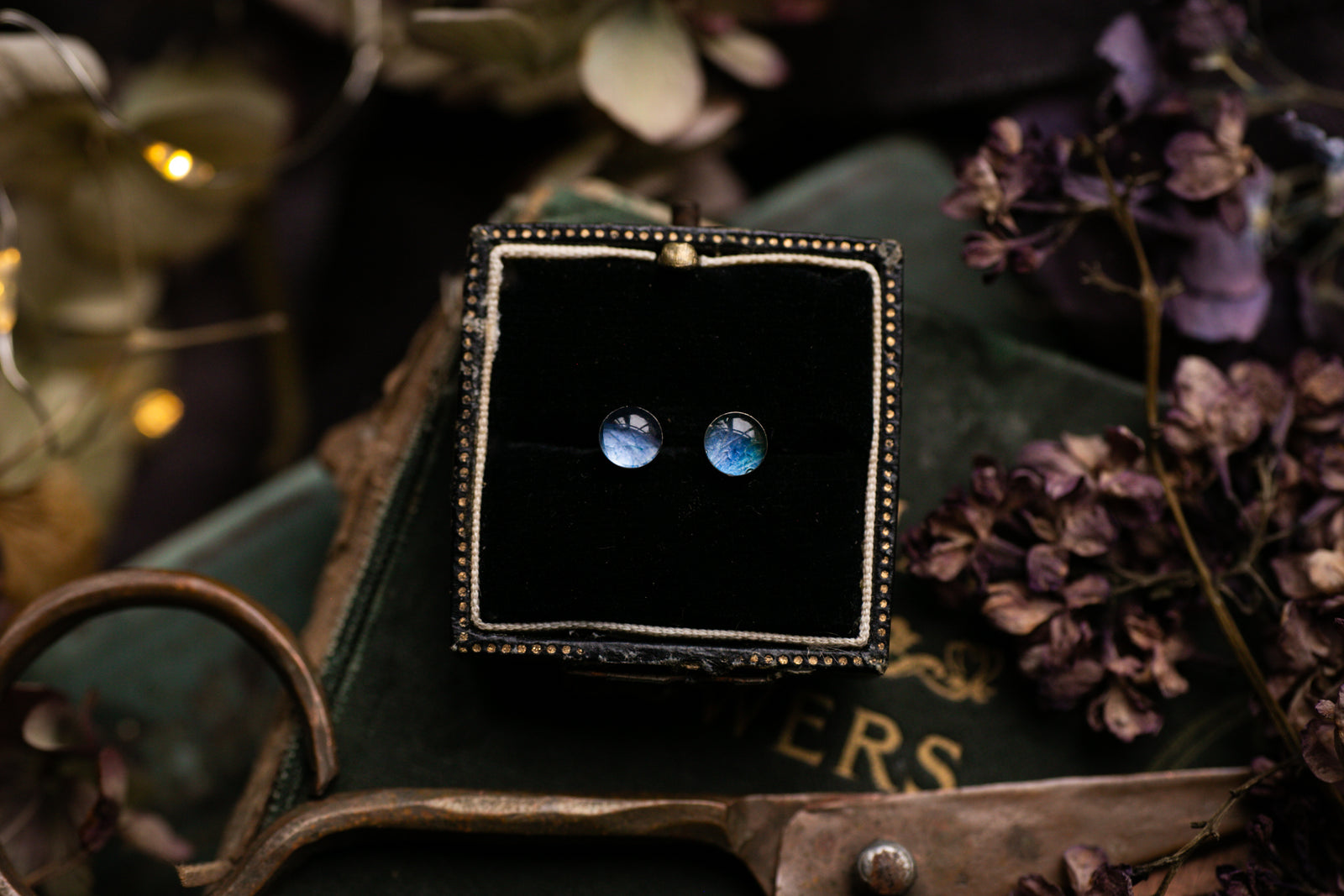 Dainty blue hydrangea petal studs
