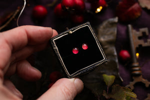 Red rose petal stud earrings