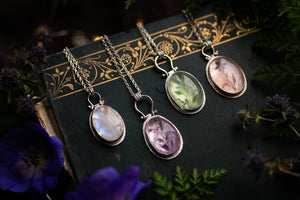 OOAK Moonstone & Snowdrop pendant