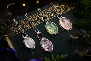 OOAK Amethyst & Bluebell pendant
