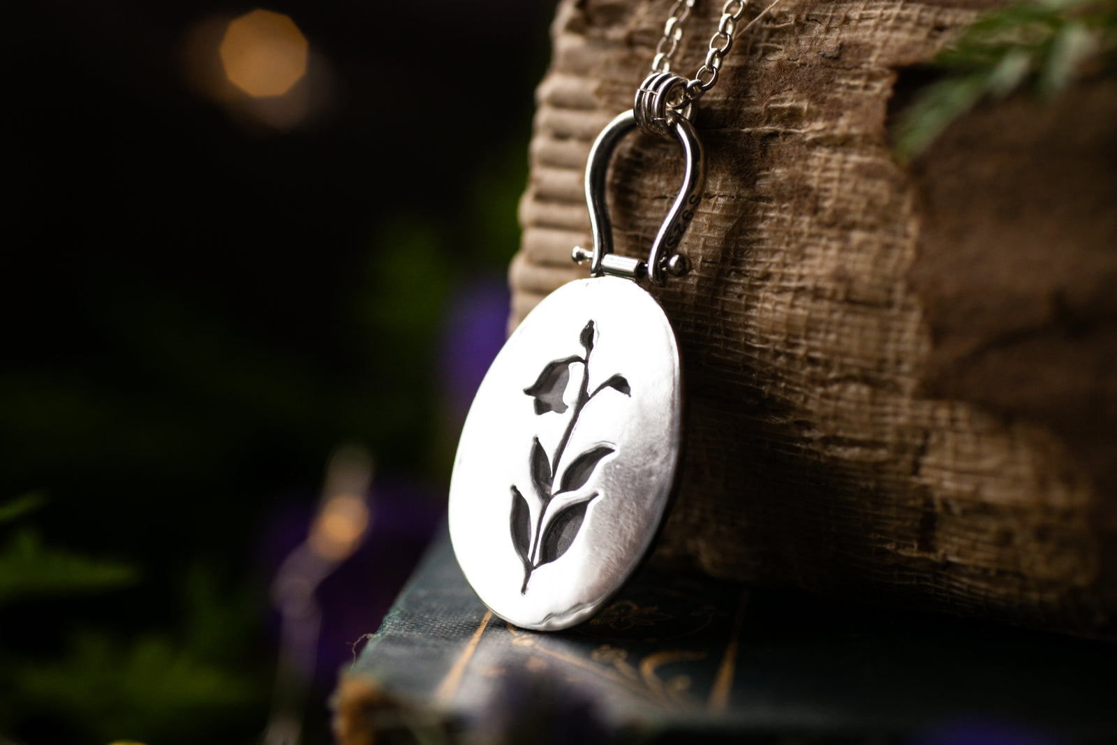 OOAK Amethyst & Bluebell pendant