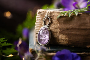 OOAK Amethyst & Bluebell pendant