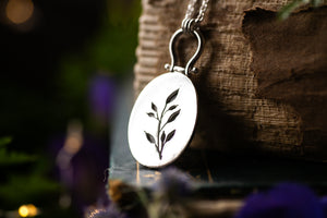 OOAK Prehnite & Sapling pendant