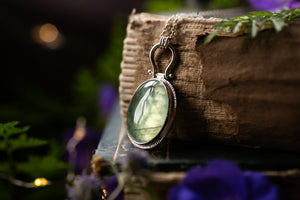 OOAK Prehnite & Sapling pendant
