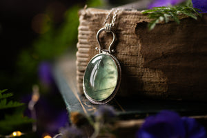OOAK Prehnite & Sapling pendant
