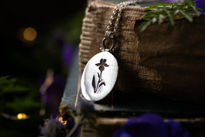 OOAK Rose Quartz & Iris pendant