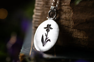 OOAK Rose Quartz & Iris pendant