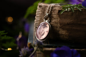 OOAK Rose Quartz & Iris pendant