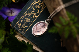 OOAK Rose Quartz & Iris pendant