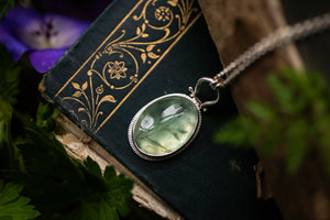 OOAK Prehnite & Sapling pendant