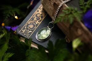 OOAK Prehnite & Sapling pendant