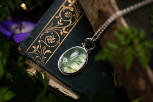 OOAK Prehnite & Sapling pendant