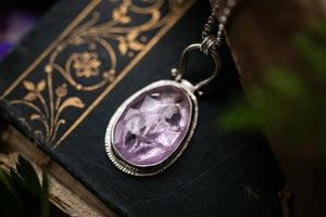 OOAK Amethyst & Bluebell pendant
