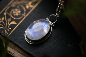 OOAK Moonstone & Snowdrop pendant