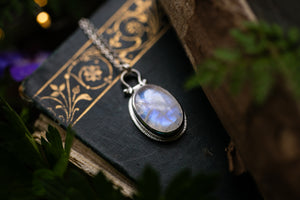 OOAK Moonstone & Snowdrop pendant
