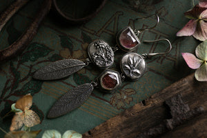 OOAK earrings with Queen Annes lace, Sage & Hawthorne